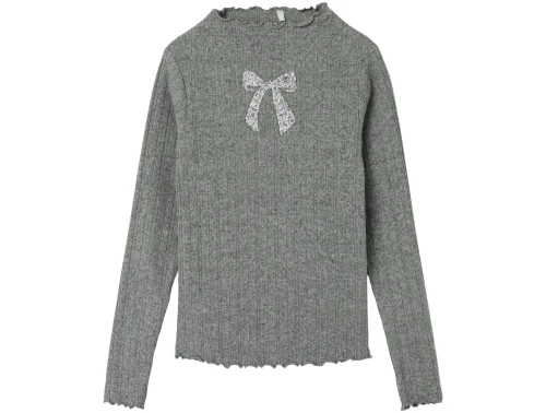 Name It light grey melange glittersløjfe bluse